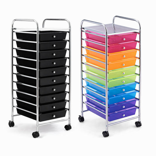 10 Drawer Mobile Storage Trolley