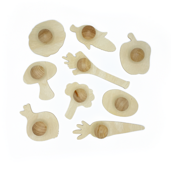 Wooden Vegetable Craft Templates: Pack of 9 - Crafty Inventors