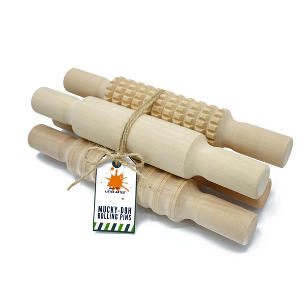 Mucky-Doh Wooden Rolling Pin Gift Set - Crafty Inventors