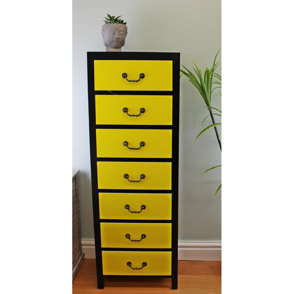 Yellow Tall Cabinet with 7 Drawers - Crafty Inventors