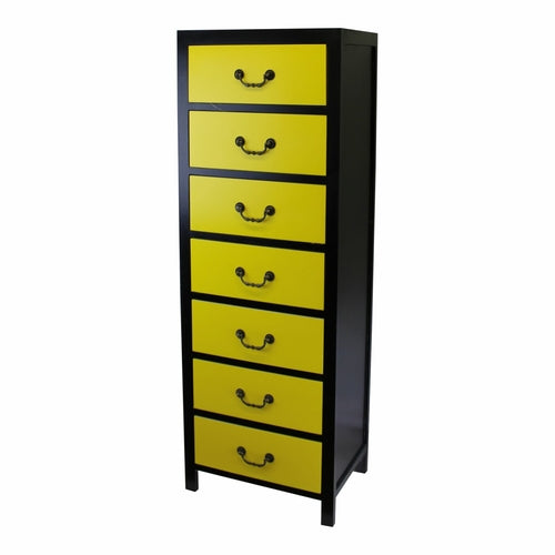 Yellow Tall Cabinet with 7 Drawers - Crafty Inventors